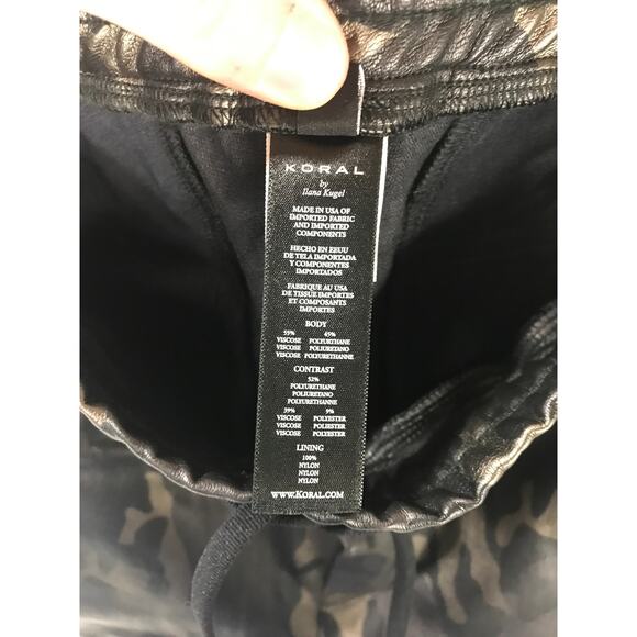 Koral Activewear Metallic Caliber Tuxedo Stripe Camo Print Vegan Pants Travel - Picture 11 of 15